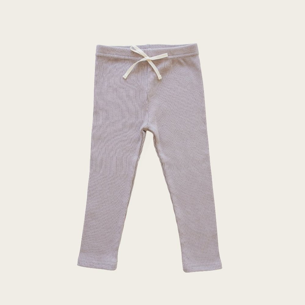 Jamie Kay Organic Cotton Fine Rib Pant / Leggings in Dove Size 4Y